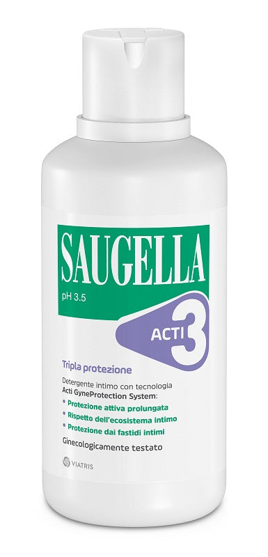 Saugella Acti3 Tripla Protezione Detergente Intimo 500ml - Saugella Acti3 Tripla Protezione Detergente Intimo 500ml