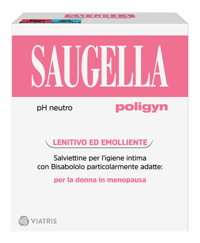 SAUGELLA POLIGYN PH NEUTRO SALVIETTINE IGIENE INTIMA LENITIVO ED EMOLLIENTE 10 PEZZI