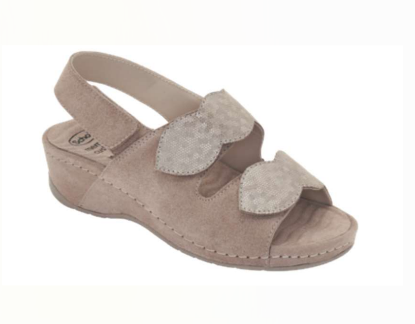CALZATURA NIVES 2 STRAPS SANDAL 25 SYNTHETIC LAM+PRINTED SUEDE W LIGHT TAUPE 39