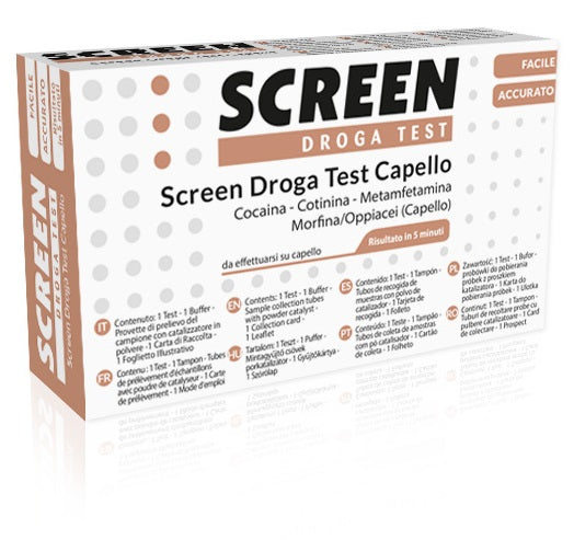 SCREEN DROGA TEST 4 SOSTANZE TRAMITE CAPELLI TEST ANTIDROGACAPELLO