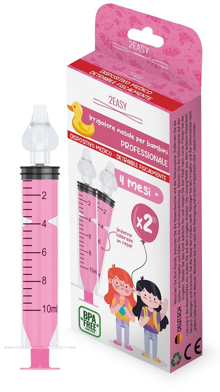 SIRINGA 10ML IRRIGATORE NASALE 2EASY PER BAMBINE ROSA