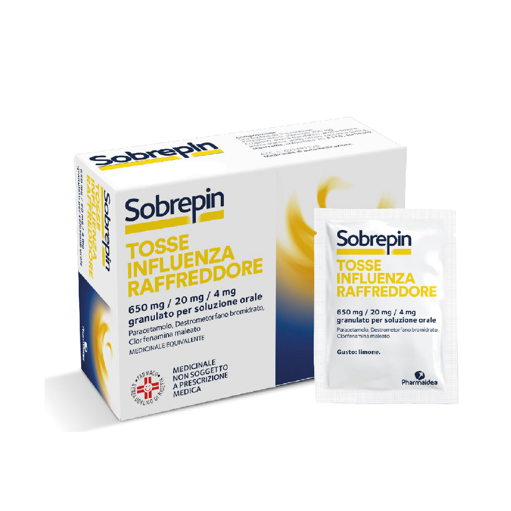 SOBREPIN TOSSE INFLUENZA RAFFREDDORE*orale 10 buste 650 mg +20 mg + 4 mg