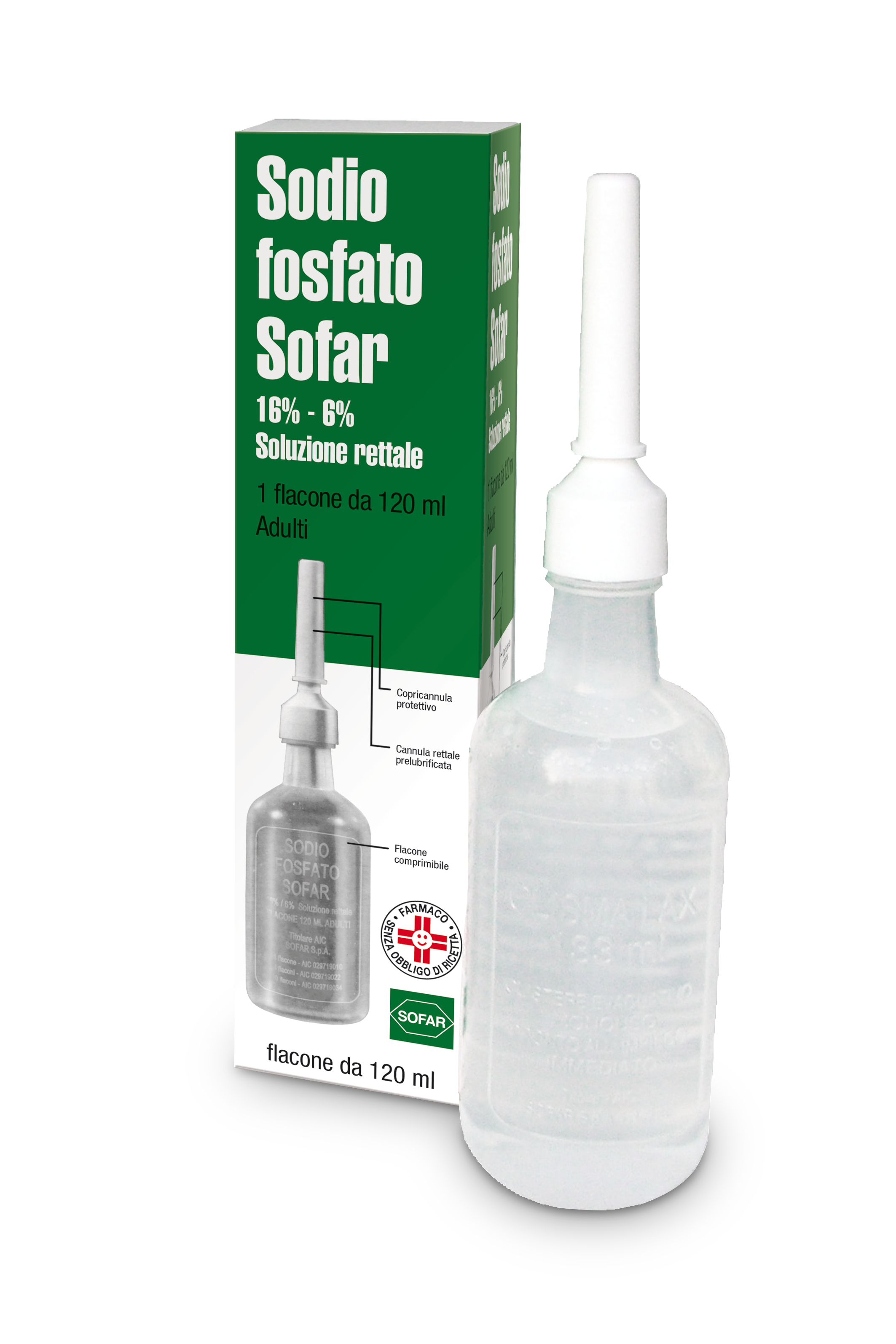 SODIO FOSFATO (ALFASIGMA)*1 flacone 120 ml 16% + 6% soluz rett