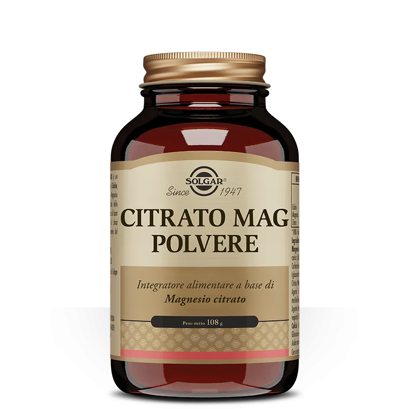Solgar Citrato Mag Polvere Integratore di Magnesio per Stanchezza e Stress 108gr