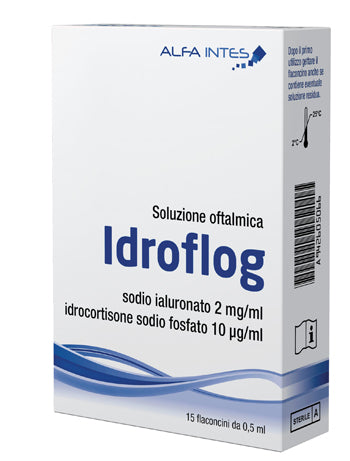 SOLUZIONE OFTALMICA IDROFLOG A BASE DI IALURONATO DI SODIO EIDROCORTISONE SODIO FOSFATO 15 FLACONCINI DA 0,5 ML - SOLUZIONE OFTALMICA IDROFLOG A BASE DI IALURONATO DI SODIO EIDROCORTISONE SODIO FOSFATO 15 FLACONCINI DA 0,5 ML
