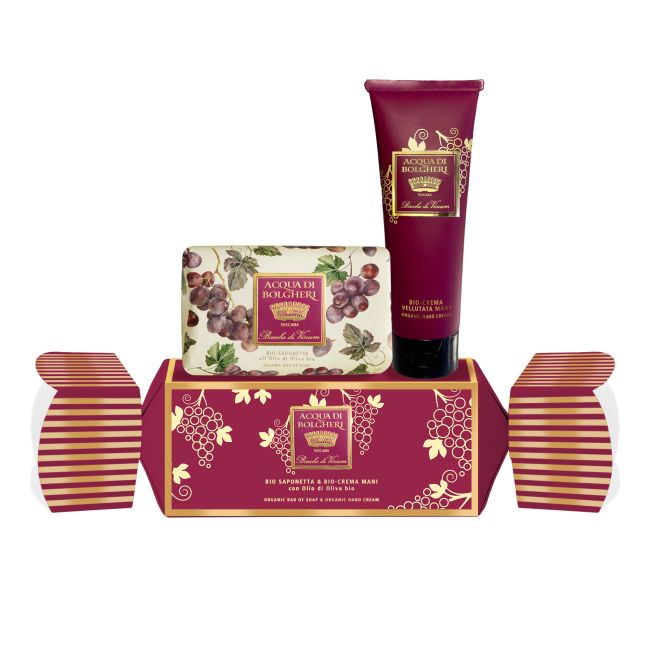 Acqua di Bolgheri Bacche di Vinum Cofanetto Bio Saponetta & Bio Crema Mani con olio d'oliva Bio