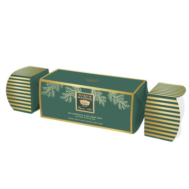 Acqua di Bolgheri Cipresso Nobile Cofanetto Caramella Bio Saponetta & Bio Crema Mani con Olio di oliva bio