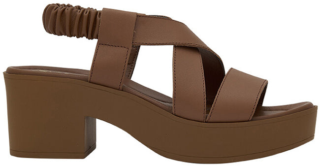 TESSA SANDAL LEATHER + ELASTIC W TOBACCO 38