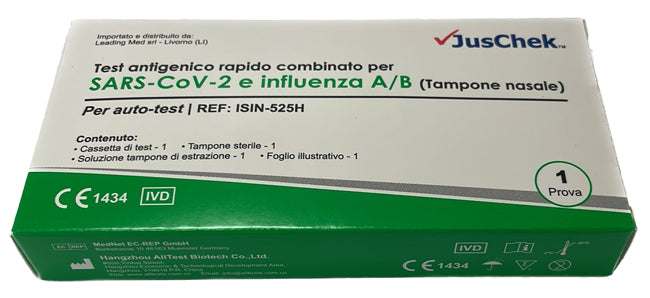 TEST ANTIGENICO RAPIDO COVID-19 ALLTEST AUTODIAGNOSTICO DETERMINAZIONE QUALITATIVA ANTIGENI SARS-COV-2 E INFLUENZA A+B IN TAMPONI NASALI MEDIANTE IMMUNOCROMATOGRAFIA