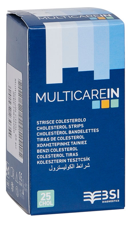 TEST COLESTEROLEMIA MULTICARE IN COLESTEROLO IN STRISCE CONASPIRAZIONE CAPILLARE 25 PEZZI