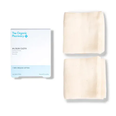 The Organic Pharmacy - Muslin Cloth Panno di Mussola 100% Cotone Biologico 2 pezzi