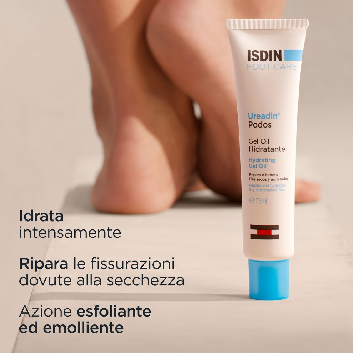 ISDIN Ureadin Podos Gel Olio Idratante Per Fissurazioni e Ispessimenti Tallone e Pianta del Piede 100 ml