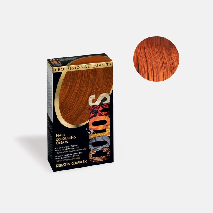 Beautytime The Colors Tinta Capelli Rame 7,44 Crema Colorante + Rilevatore Crema + Trattamento Dopo Colore + Guanti
