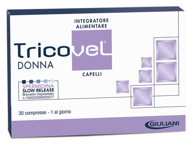 TRICOVEL DONNA INTEGRATORE ALIMENTARE CON NUTRIENTI SPECIFICI PER CAPELLI 30 COMPRESSE - TRICOVEL DONNA INTEGRATORE ALIMENTARE CON NUTRIENTI SPECIFICI PER CAPELLI 30 COMPRESSE