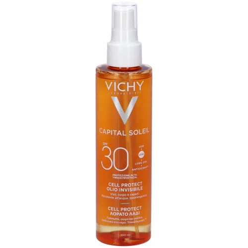 Vichy Capital Soleil Cell Protect Olio Invisibile Spf30 Protezione Solare Molto Alta 200ml - Vichy Capital Soleil Cell Protect Olio Invisibile Spf30 Protezione Solare Molto Alta 200ml