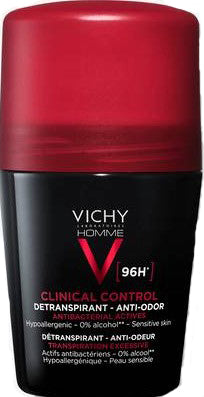 VICHY HOMME DEODORANTE CLINICAL CONTROL 96H ROLL 50 ML - VICHY HOMME DEODORANTE CLINICAL CONTROL 96H ROLL 50 ML
