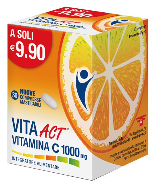 VITA ACT VITAMINA C 1000MG 30 COMPRESSE MASTICABILI - VITA ACT VITAMINA C 1000MG 30 COMPRESSE MASTICABILI