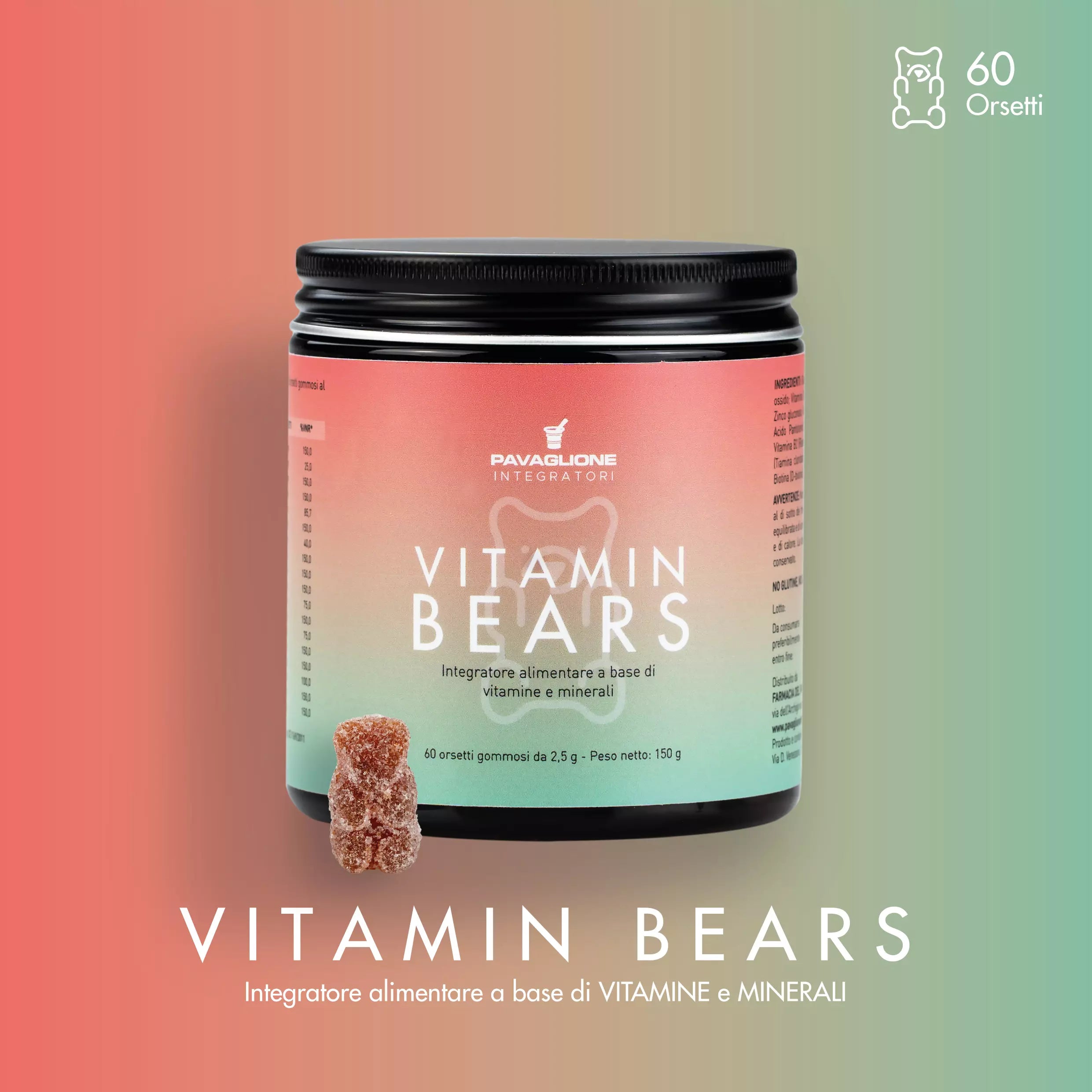 Vitamin Bears 60pz Gommosi - Orsetti per energia, benessere e vitalità - Lab.Pavaglione - Vitamin Bears 60pz Gommosi - Orsetti per energia, benessere e vitalità - Lab.Pavaglione