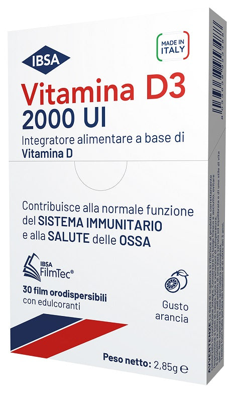 VITAMINA D3 IBSA 2000 UI 30 FILM ORODISPERSIBILI - VITAMINA D3 IBSA 2000 UI 30 FILM ORODISPERSIBILI