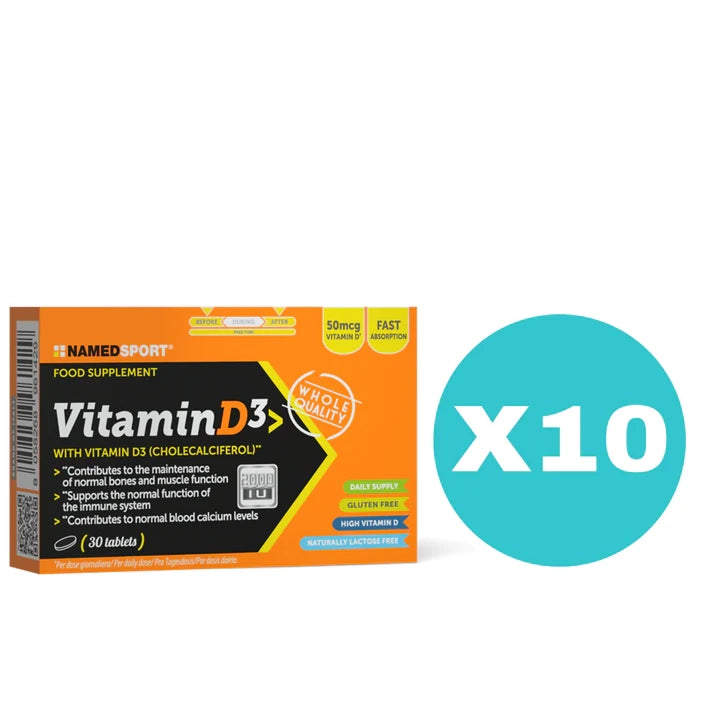 10 Confezioni Vitamin D3 - Named Sport - Tot. 300 compresse - 10 Confezioni Vitamin D3 - Named Sport - Tot. 300 compresse