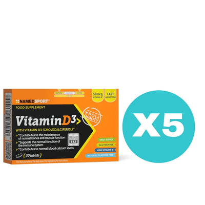 5 Confezioni Vitamin D3 - Named Sport - Tot. 150 compresse