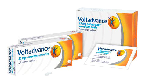 Voltadvance Antinfiammatorio 25mg Diclofenac Dolore Cervicale Mal di Schiena Mal di Testa 20 Compresse - Voltadvance Antinfiammatorio 25mg Diclofenac Dolore Cervicale Mal di Schiena Mal di Testa 20 Compresse