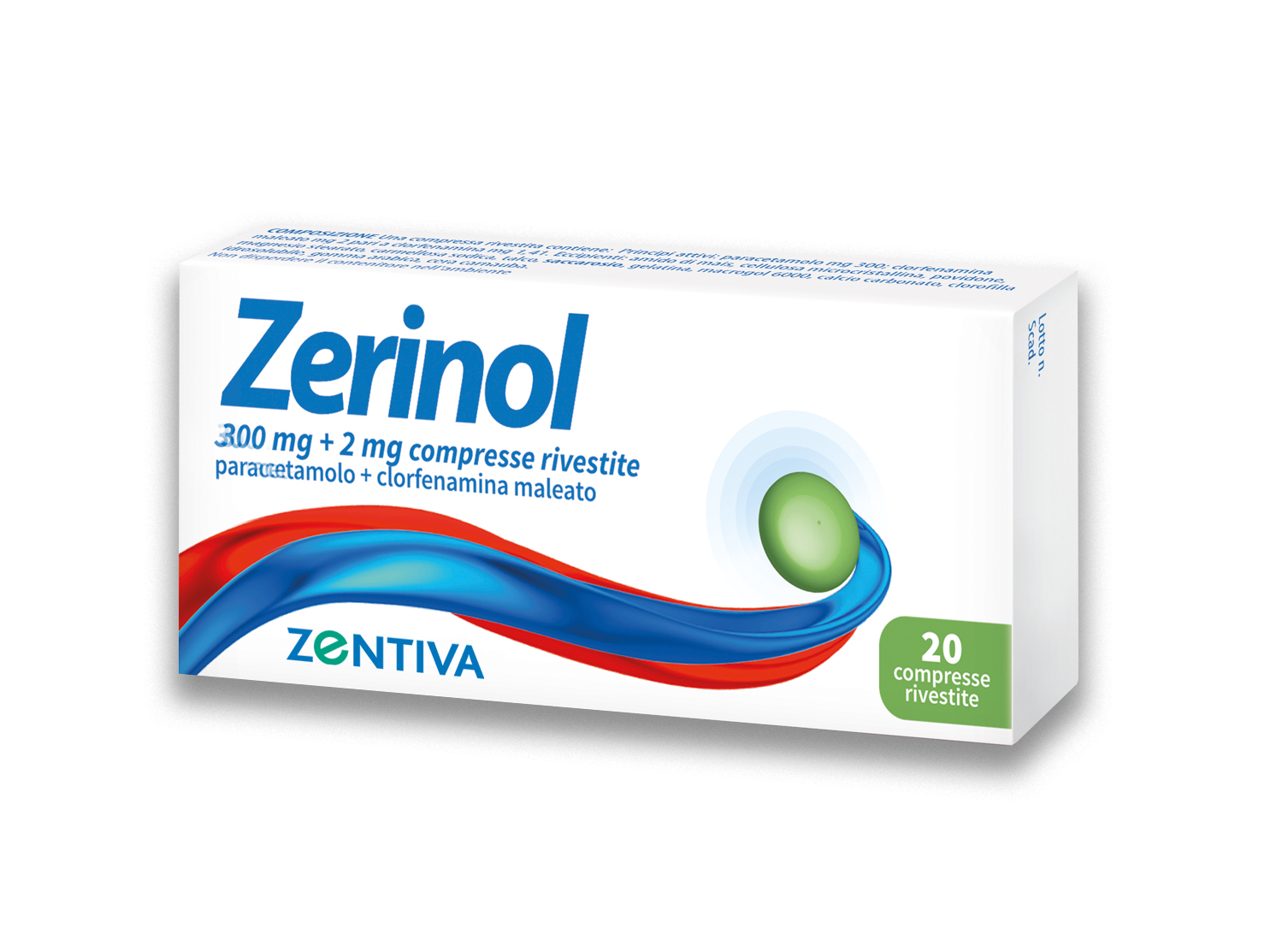 ZERINOL*20 cpr riv 300 mg + 2 mg - ZERINOL*20 cpr riv 300 mg + 2 mg