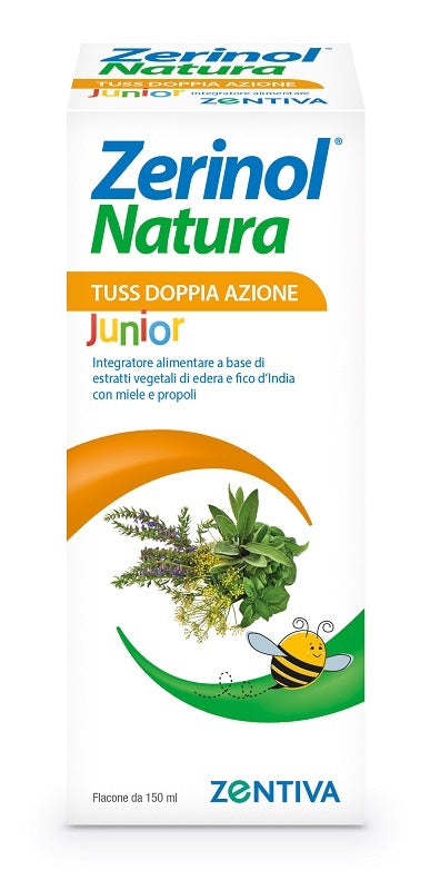 ZERINOL NATURA TUSS DOPPIA AZIONE JUNIOR SCIROPPO 150 ML - ZERINOL NATURA TUSS DOPPIA AZIONE JUNIOR SCIROPPO 150 ML
