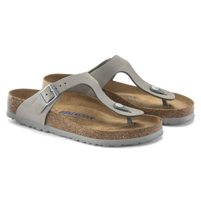 Pianinfrad Birkenstock Gizeh Sfb Dove Gray Nubuck Leather N.39 Regular Fit ( Calzata Normale)
