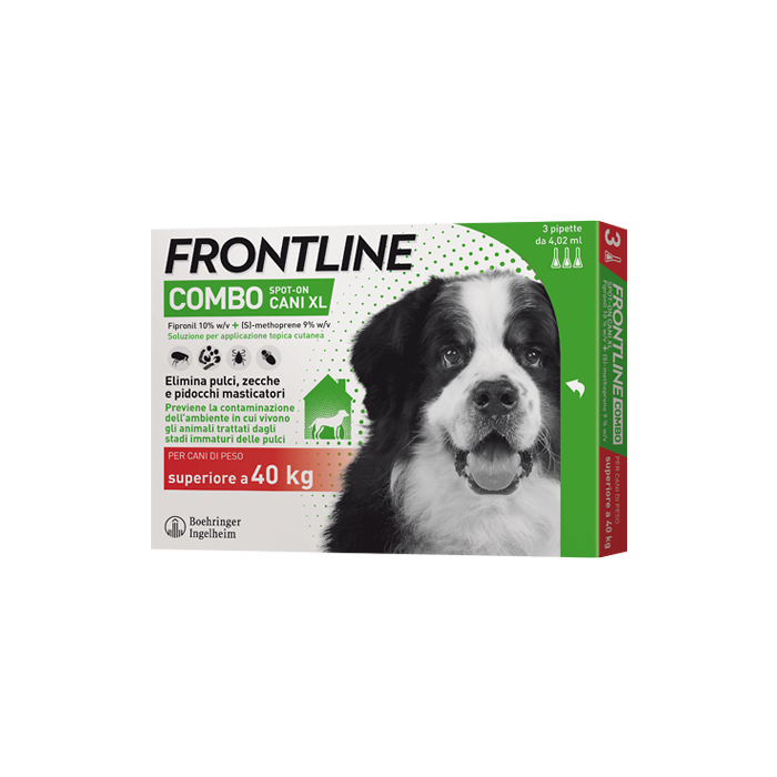 Frontline Combo Spot-On Cani Xl Soluz 3 Pipette 4,02 Ml 402Mg + 361,8 Mg Cani > 40 Kg