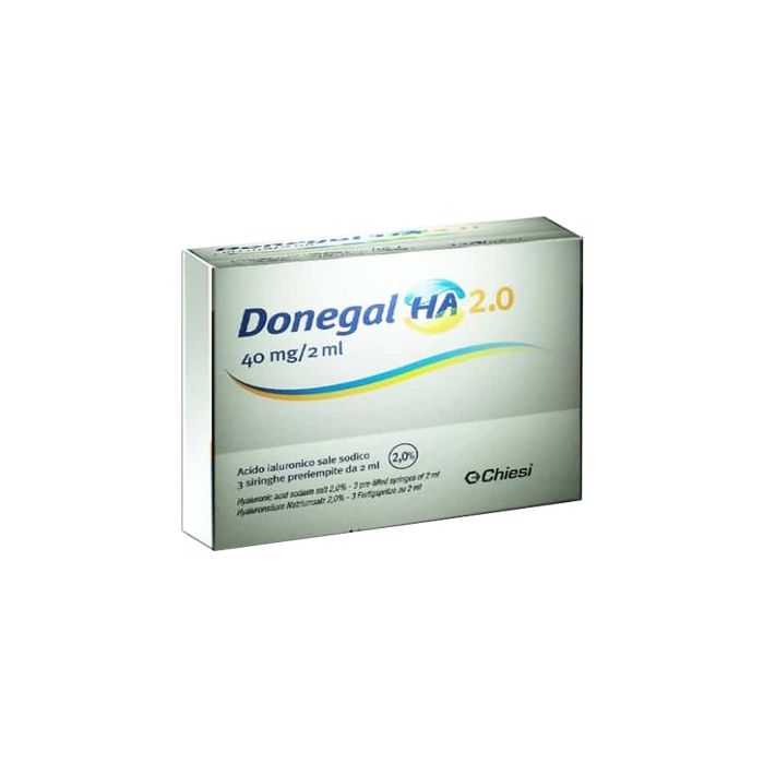 Siringa Intra-Articolare Donegal Ha 2.0 Acido Ialuronico 40Mg 2 Ml 3 Pezzi