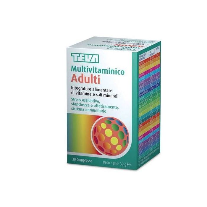 Multivitaminico Adulti Teva 30 Compresse 30 G - Multivitaminico Adulti Teva 30 Compresse 30 G