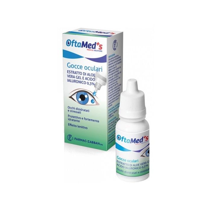 OFTAMED'S GOCCE OCULARI OCCHI DISIDRATATI E STRESSATI ESTRATTO ALOE VERA GEL E ACIDO IALURONICO 0,3% 10 ML
