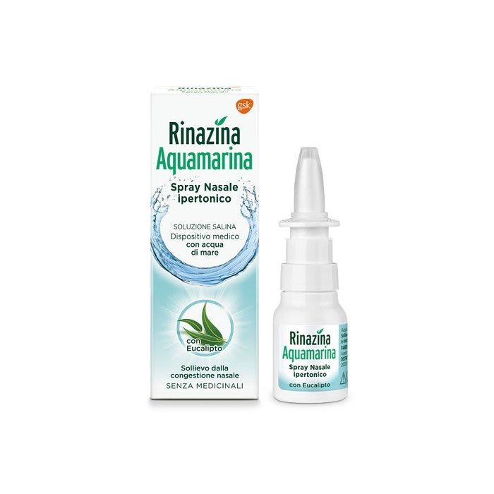 Rinazina Aquamarina Spray Nasale Ipertonico Con Eucalipto 20Ml - Rinazina Aquamarina Spray Nasale Ipertonico Con Eucalipto 20Ml