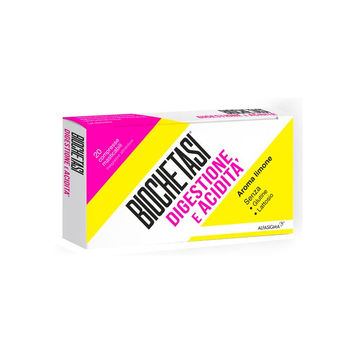 Biochetasi Acidita' E Digestione 20 Compresse Masticabili Aroma Limone