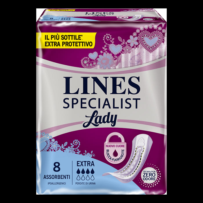 Assorbenti Lines Specialist Lady Extra Ipoallergenici 8 Pezzi