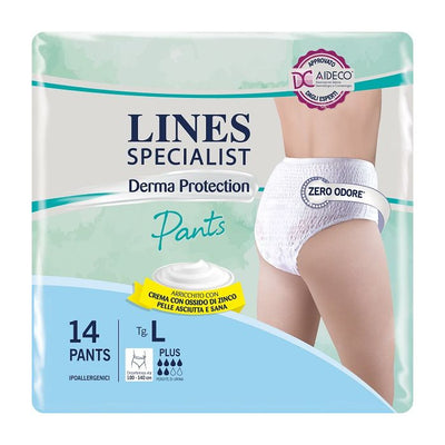 Pannolone Per Incontinenza Lines Specialist Derma Pants Plusl 14 Pezzi