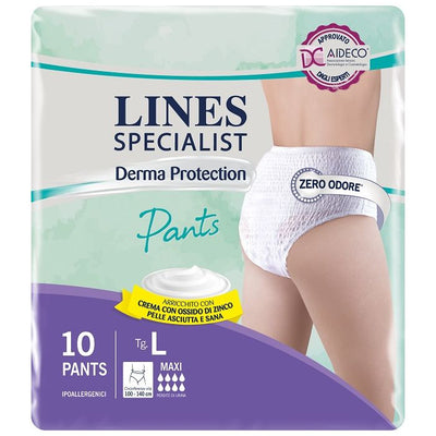 Pannolone Per Incontinenza Lines Specialist Derma Pants Maxil 10 Pezzi