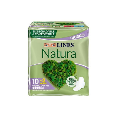 Lines Natura Assorbenti Ultra Giorno Con Ali Biodegradabili10+2 Pezzi