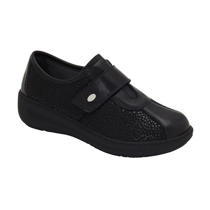 Calzatura Magali' Elasticated+Leather Woman Black Elasticizzato + Pelle 40