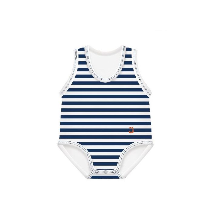 J Bimbi Body 0-36M Bio Cotton Summer Righe Blu Scuro-Bianco - J Bimbi Body 0-36M Bio Cotton Summer Righe Blu Scuro-Bianco