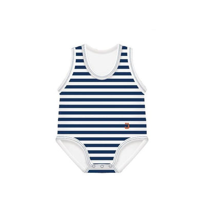 J Bimbi Body 0-36M Bio Cotton Summer Righe Blu Scuro-Bianco