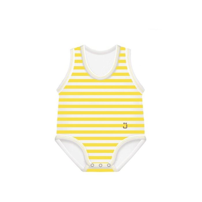 J Bimbi Body 0-36M Bio Cotton Summer Righe Giallo-Bianco - J Bimbi Body 0-36M Bio Cotton Summer Righe Giallo-Bianco