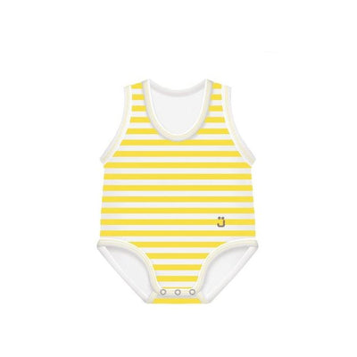 J Bimbi Body 0-36M Bio Cotton Summer Righe Giallo-Bianco