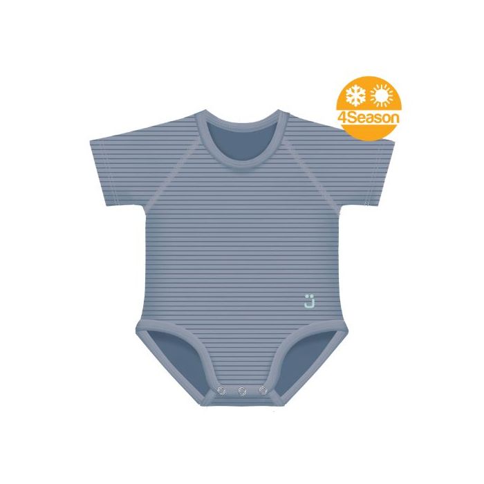 J Bimbi Body 0-36M Bio Cotton 4Season Righe Blu - J Bimbi Body 0-36M Bio Cotton 4Season Righe Blu