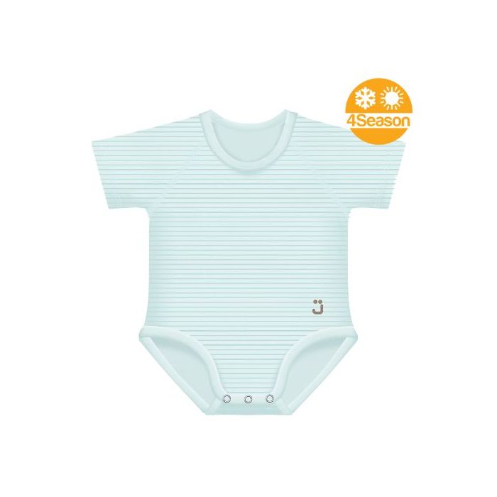 J Bimbi Body 0-36M Bio Cotton 4Season Righe Verde Acqua - J Bimbi Body 0-36M Bio Cotton 4Season Righe Verde Acqua