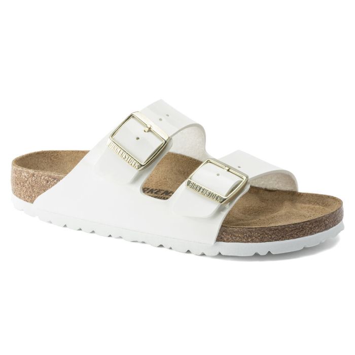 Birkenstock Arizona White Birko Flor Patent 39 Narrow Fit ( calzata stretta)