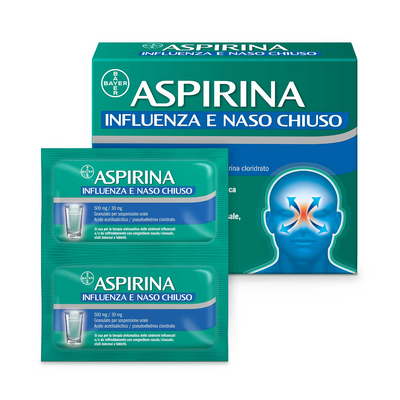 Aspirina Influenza E Naso Chiuso Decongestionante 10 Bustine