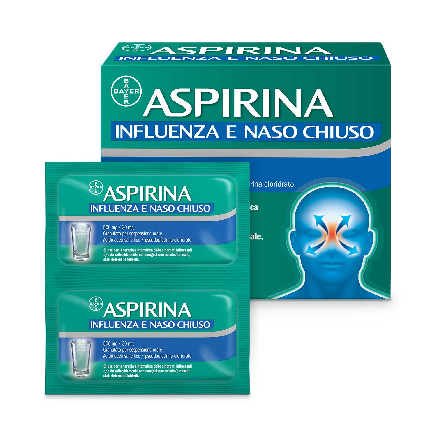 Aspirina Influenza E Naso Chiuso Decongestionante 20 Bustine - Aspirina Influenza E Naso Chiuso Decongestionante 20 Bustine