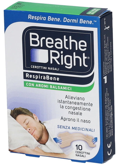 Cerotti Nasali Breathe Right Balsamici 10 Pezzi